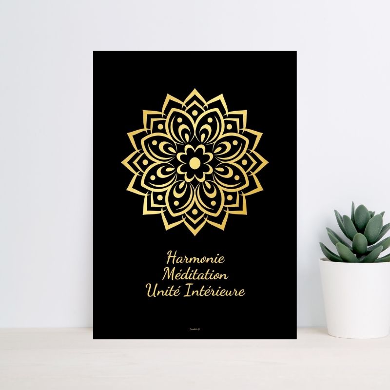 Poster Symbole Doré 10 - Mandala 