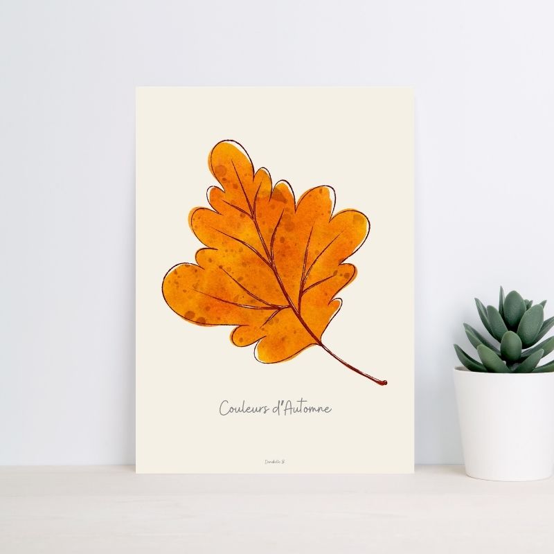 Poster Couleur d'Automne 12 - Feuille de Chêne