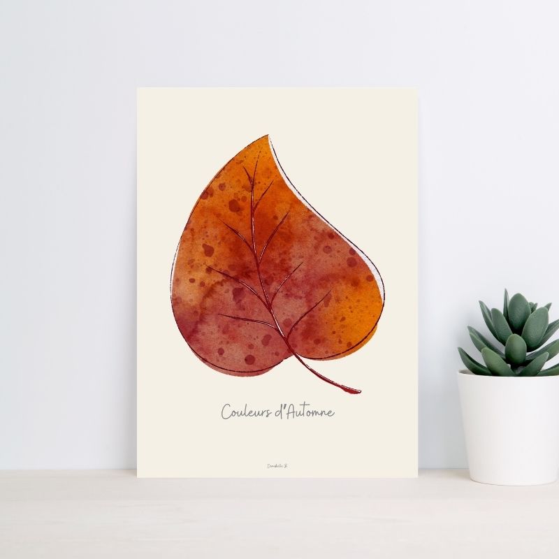 Poster Couleurs d'Automne 11 - Feuille de Bouleau