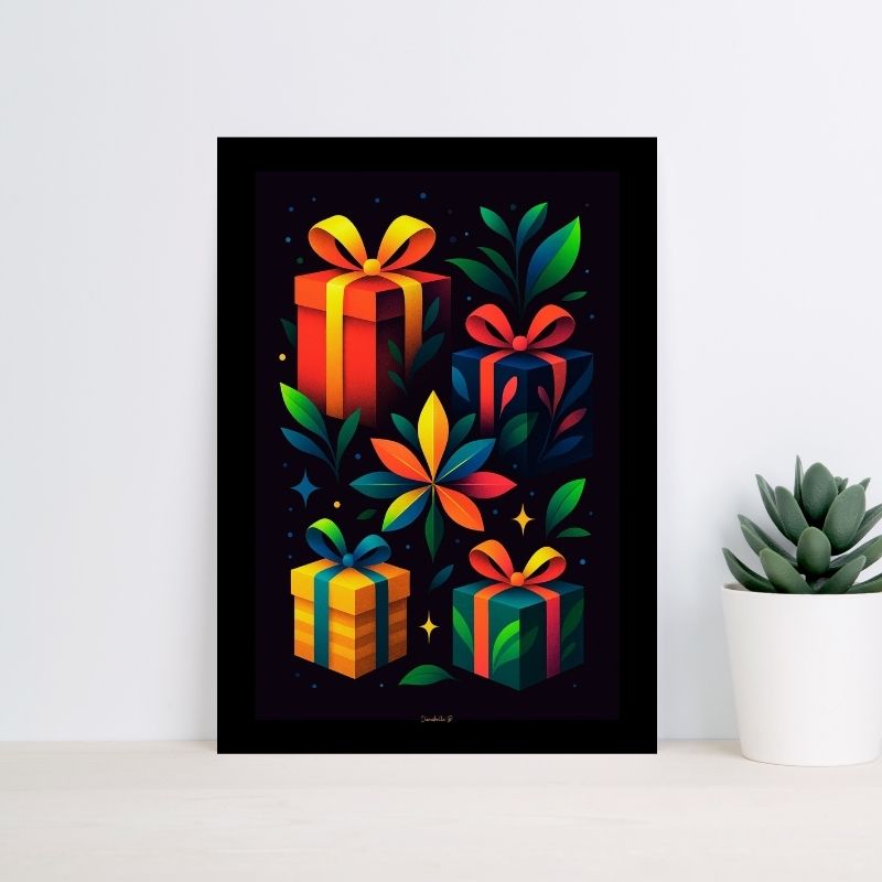 Poster Noël Cosmique - Cadeaux de Noël Cosmique - Poster imprimable