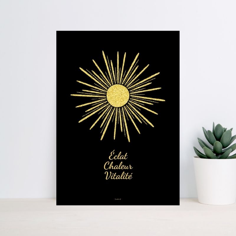 Poster Symbole Doré 6 - Soleil 