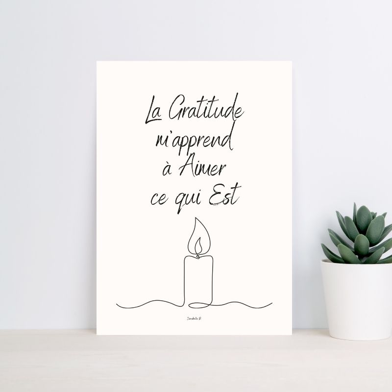 Poster Gratitude - Message Positif 6 et Décoration Zen Minimaliste - Poster imprimable