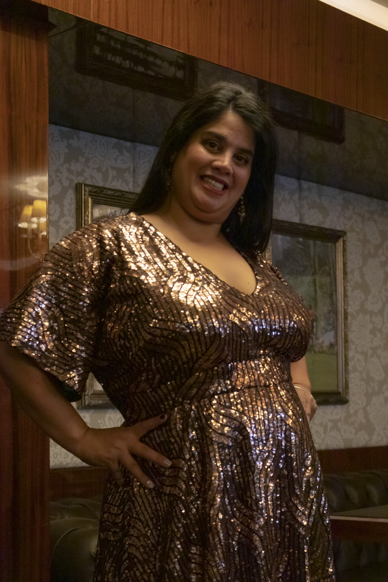 Vestido Susana en Cobre, Dorado o Plateado