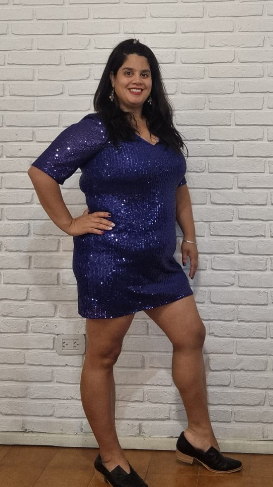 Vestido Diana en Rojo Brillante, Violeta y Azul