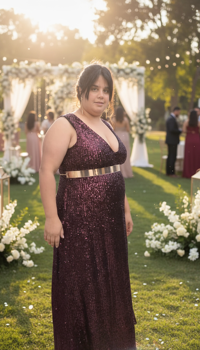 Vestido Gilda Bordó, Azul, Negro, Plateado