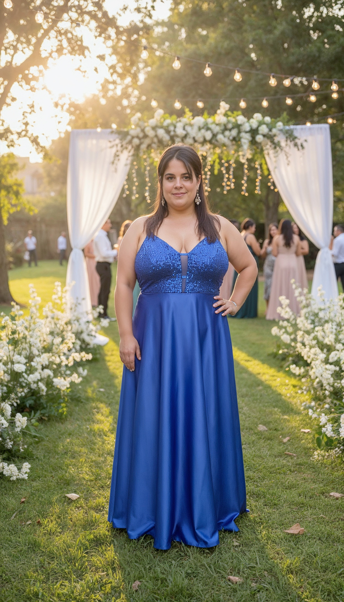 Vestido Sandra Azul Claro y Oscuro