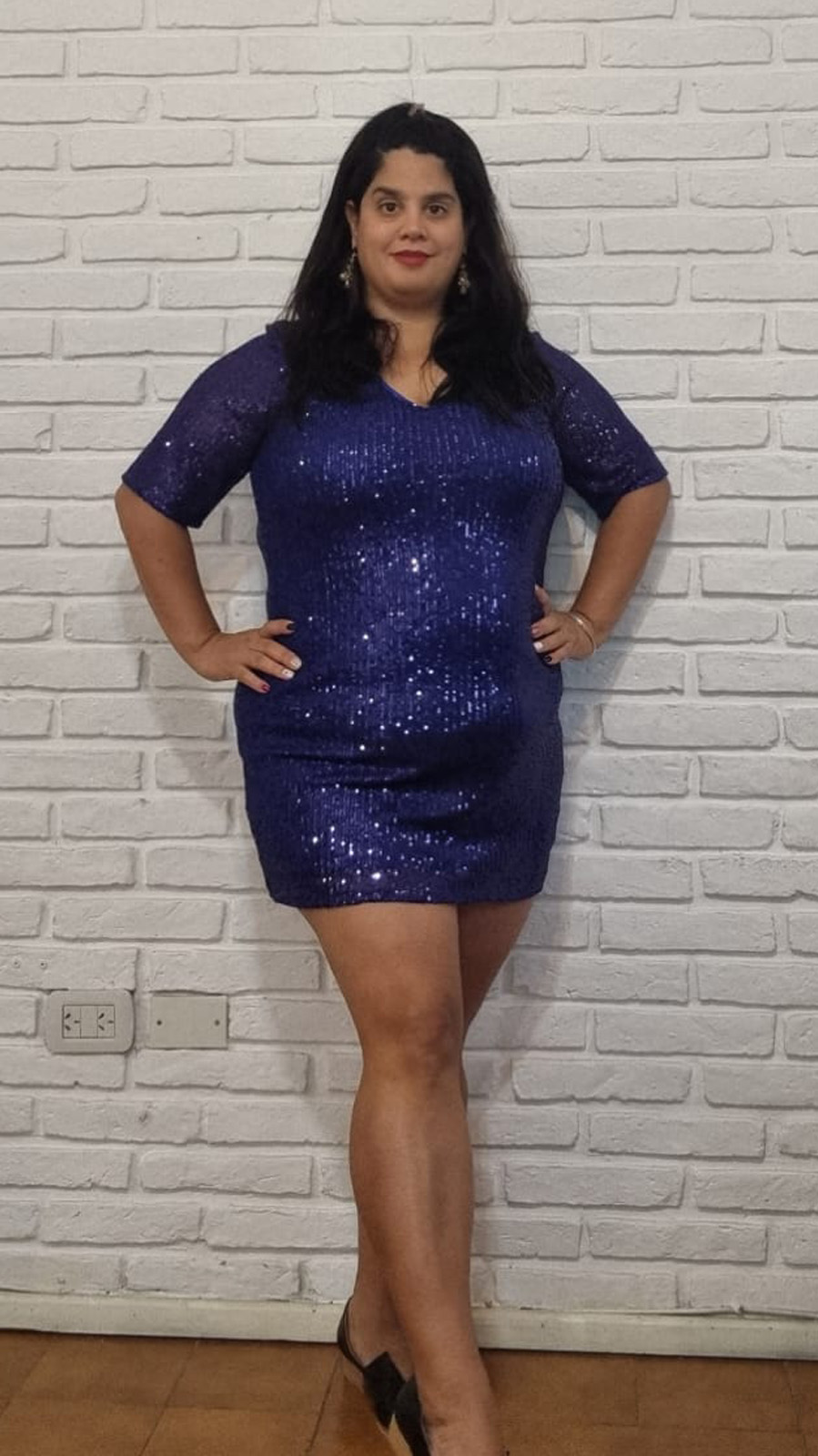 Vestido Diana en Rojo Brillante, Violeta y Azul
