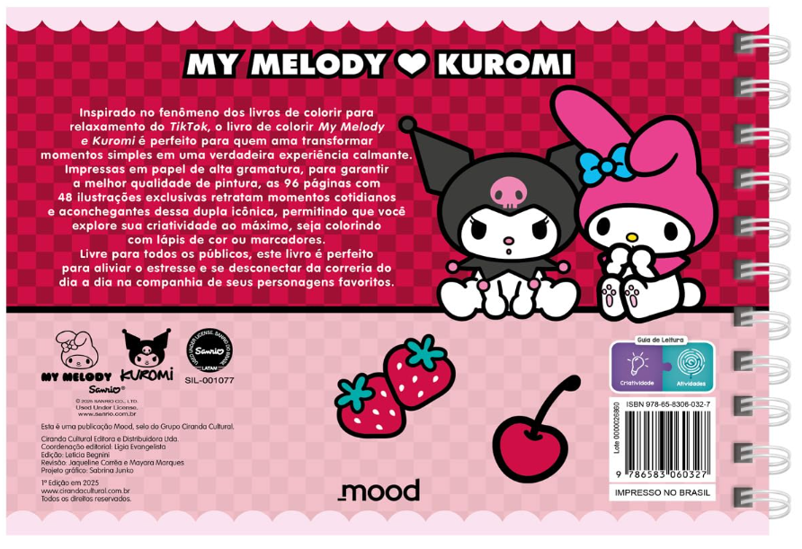 Livro de Colorir My Melody e Kuromi