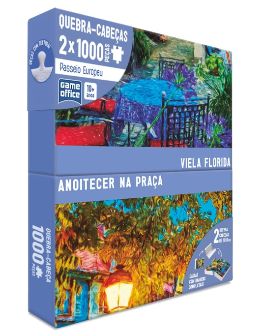 Quebra-cabeças 2x1000 peças – Passeio Europeu
