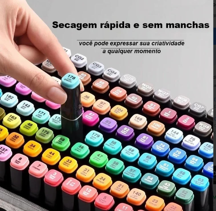 Marcadores Touch para desenho 100 unidades