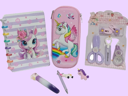 Kit de papelaria unicórnio