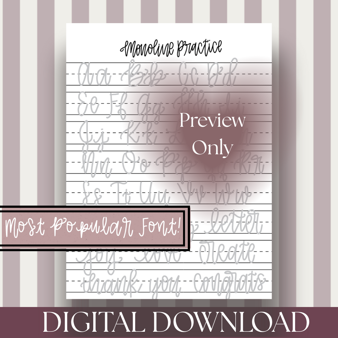 Monoline Practice Sheet