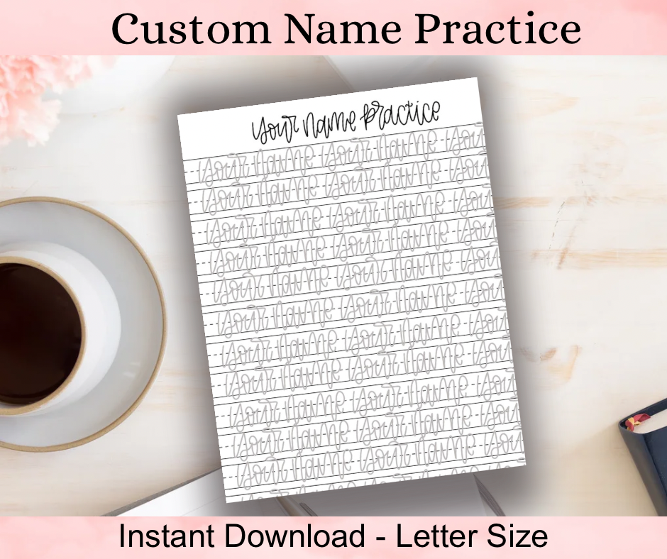Custom Name Practice Worksheet