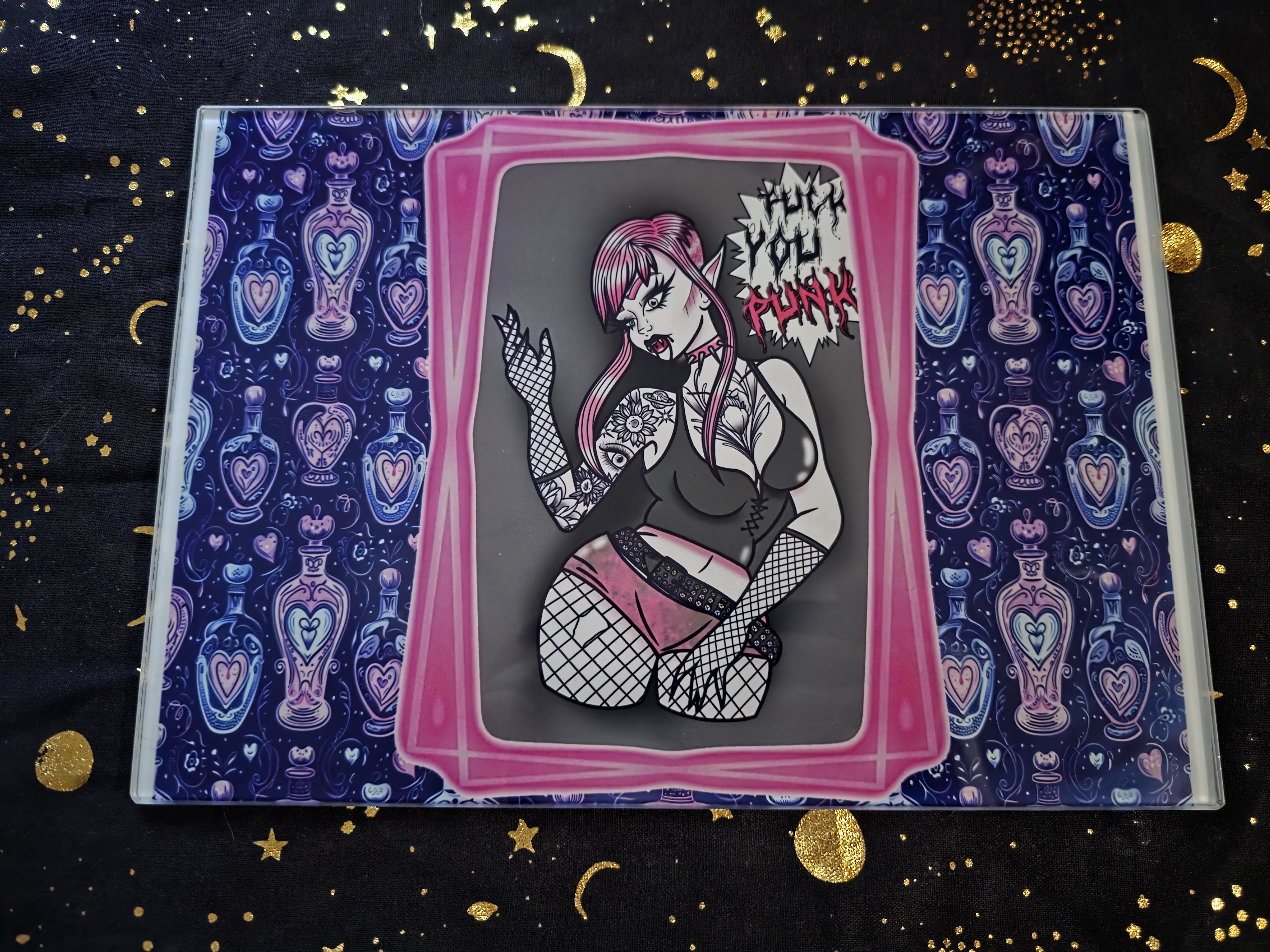 Pink Punk Glass Cutting Board