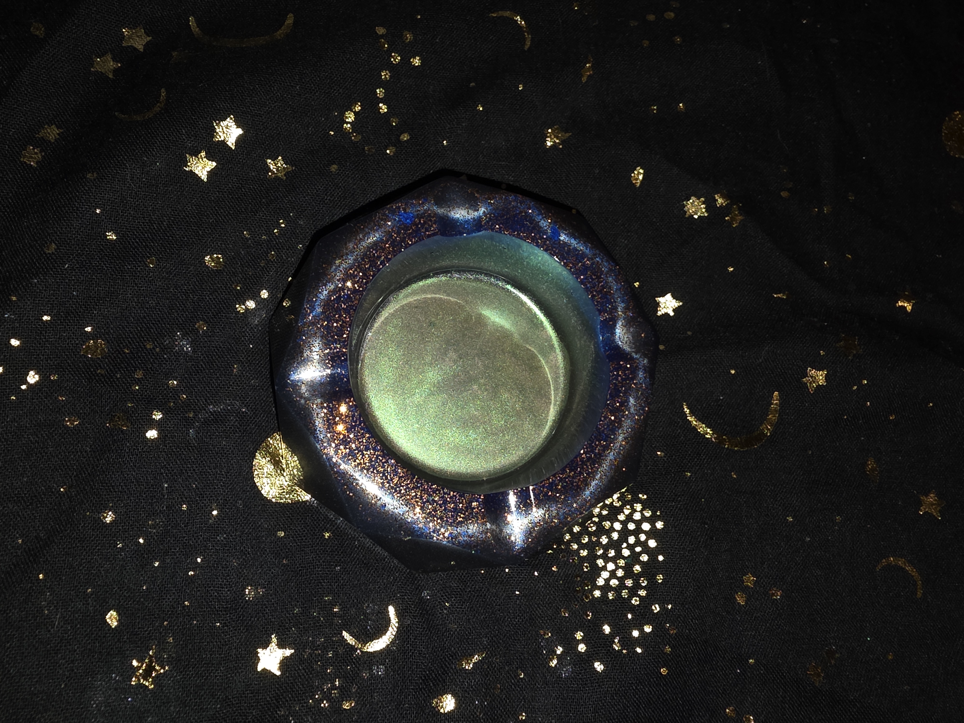 Blue with Chromatic Geometric Ashtray