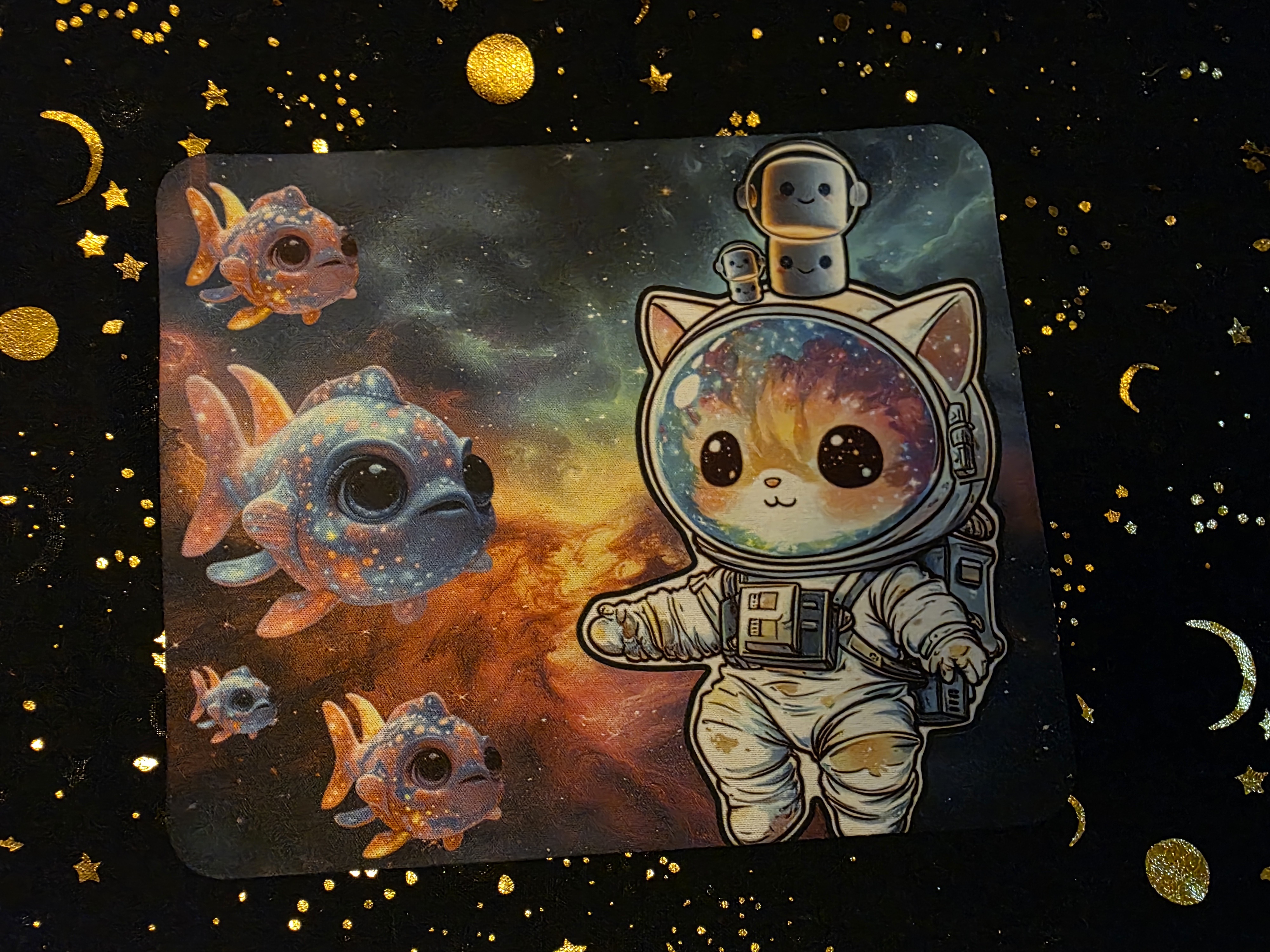 Space Cat With Marsh Mouse Pad