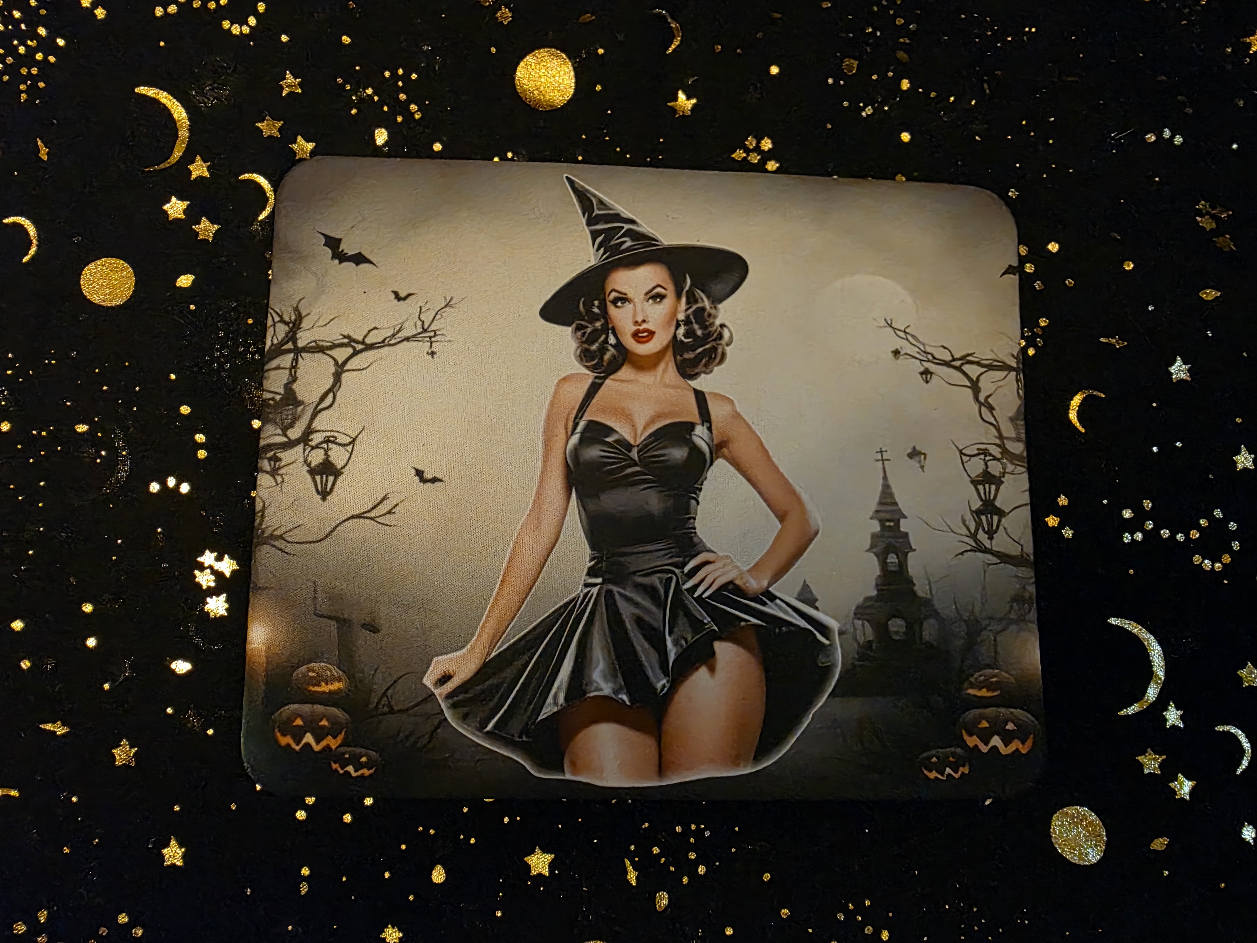 Pin-Up Witch Mouse Pad