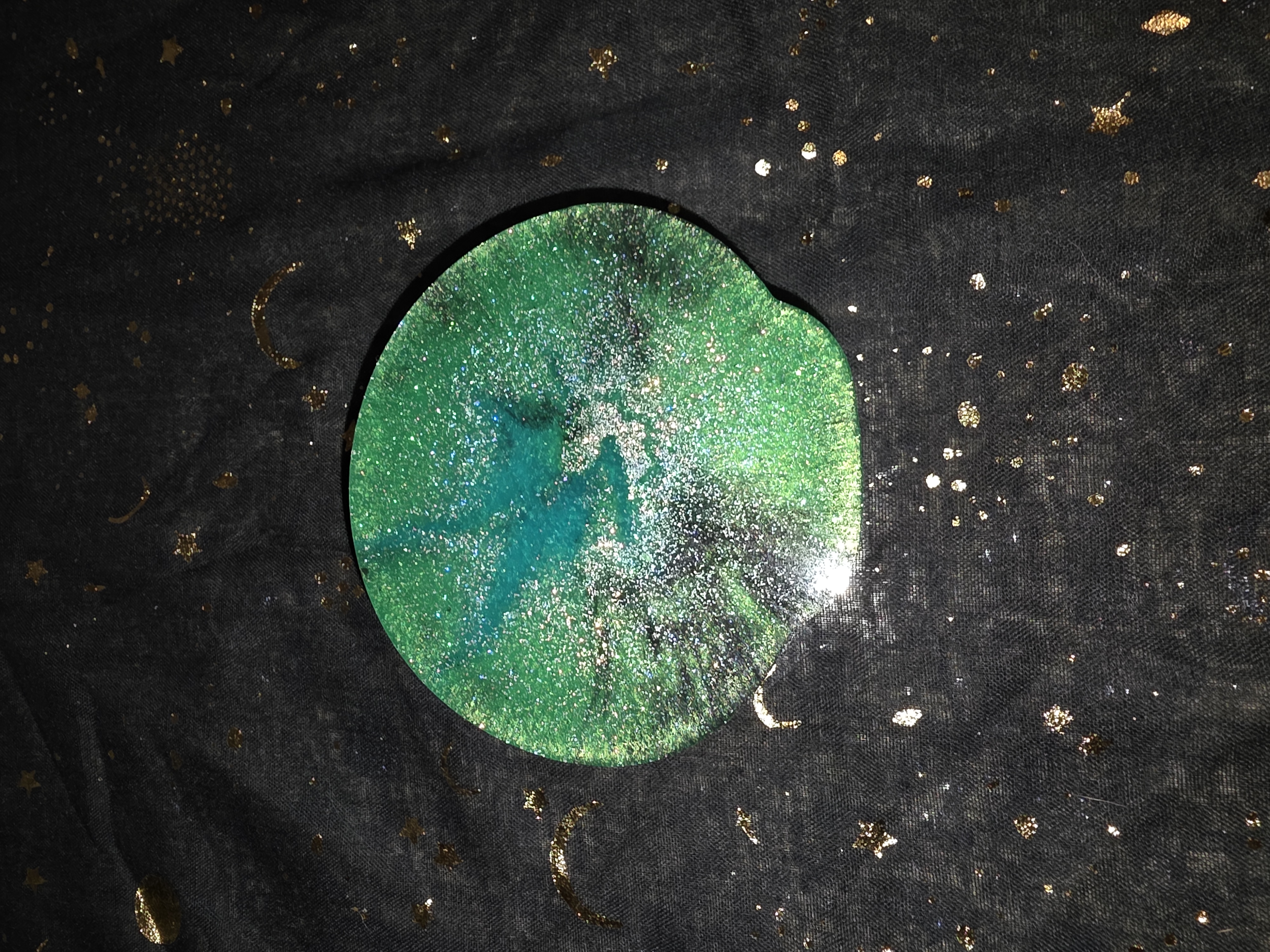 Green & Black Skull Resin Ashtray