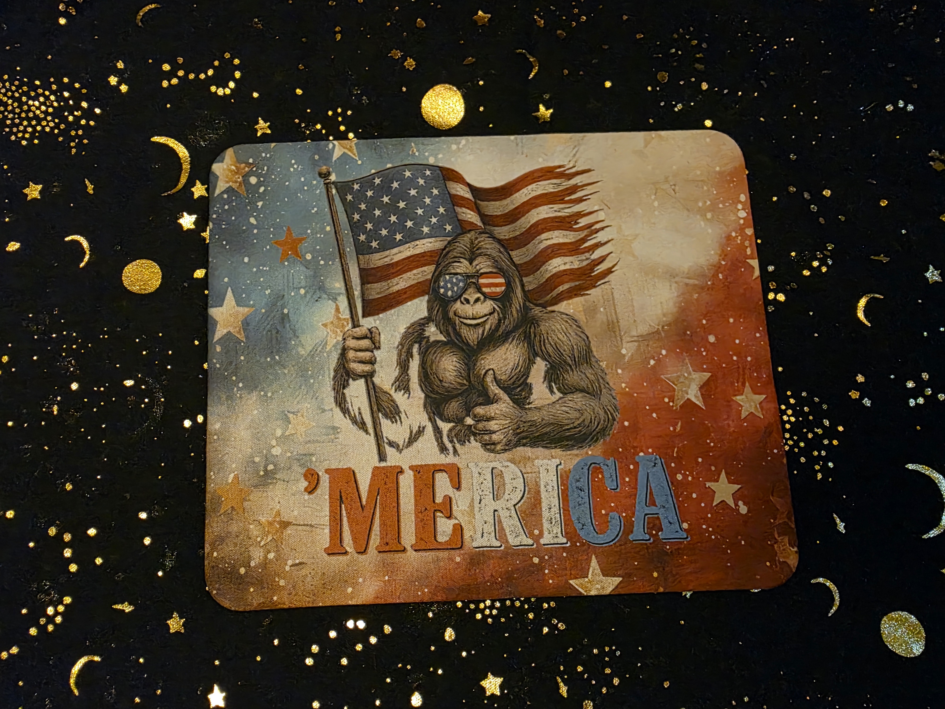 Patriotic Bigfoot 'Merica Mouse Pad
