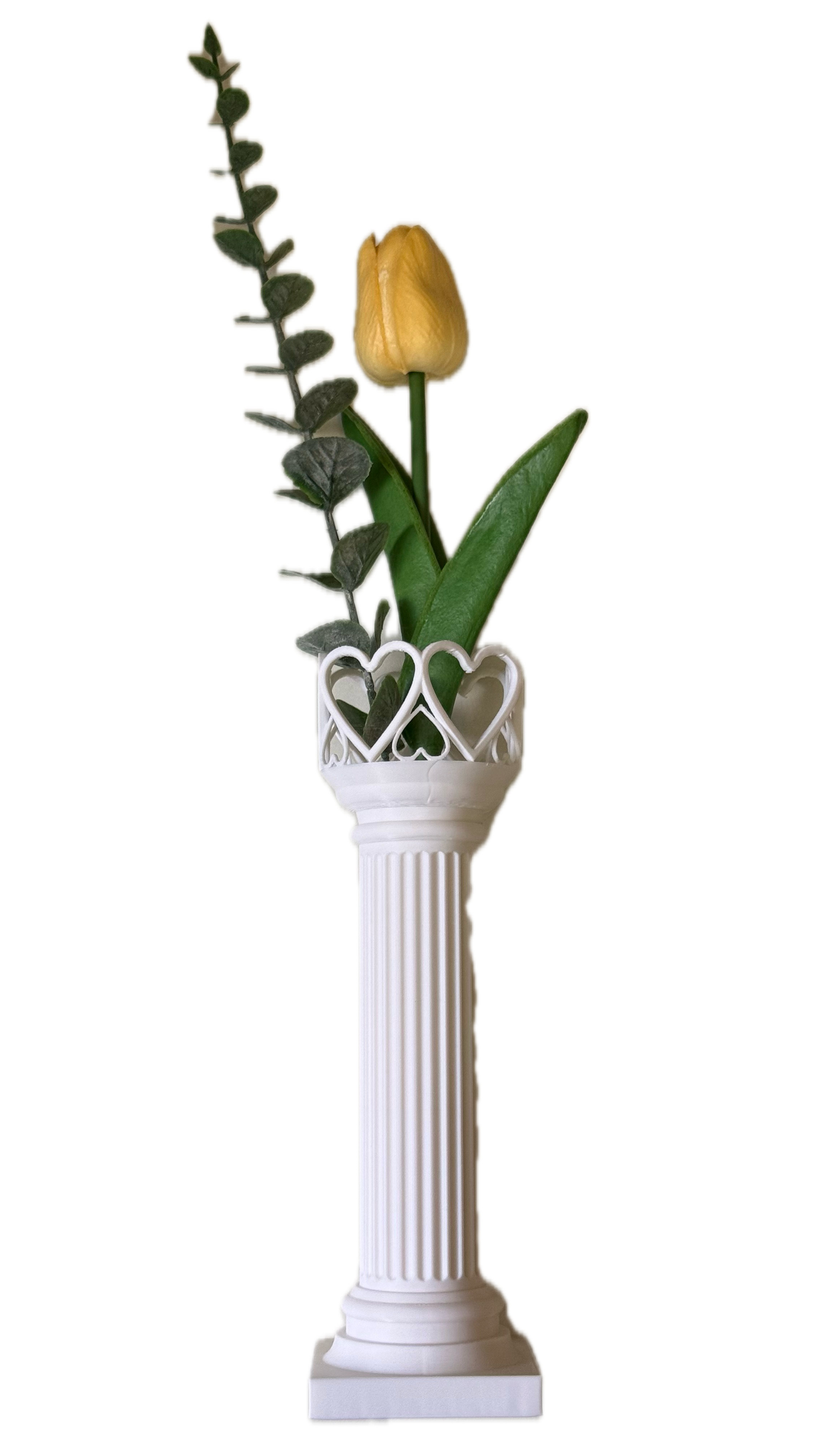 Florero decorativo con flor amarilla centro de mesa eventos.
