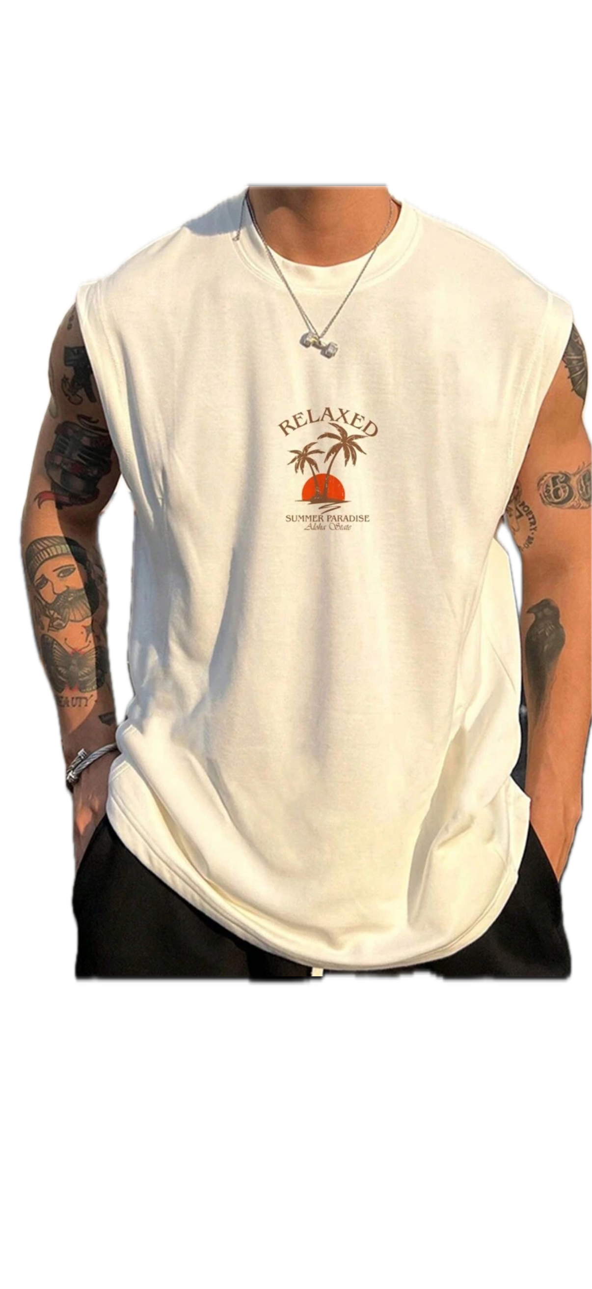 Camiseta sin mangas blanca