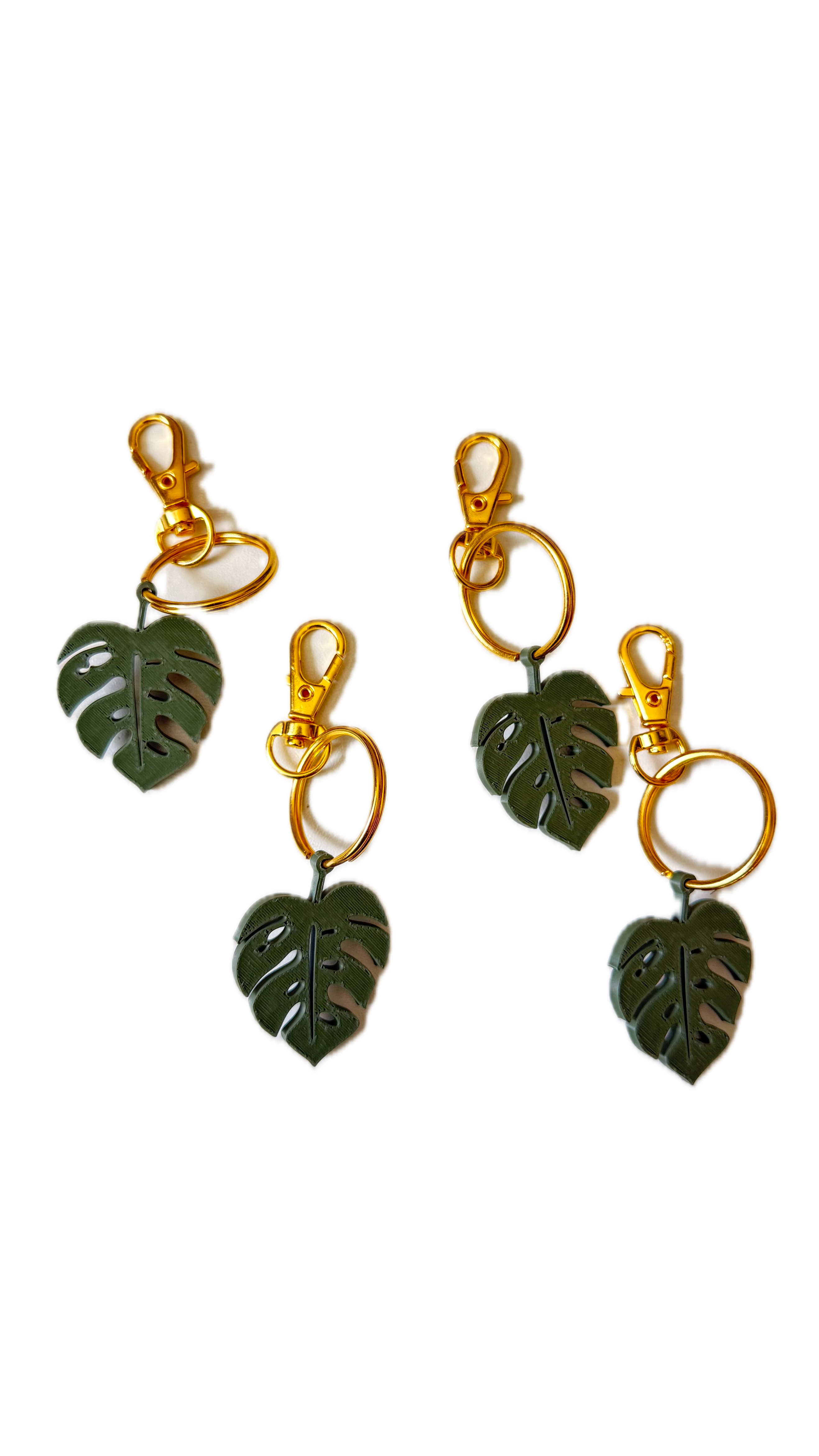 Pendientes de Hoja Tropical Monstera ( 4 Piezas)