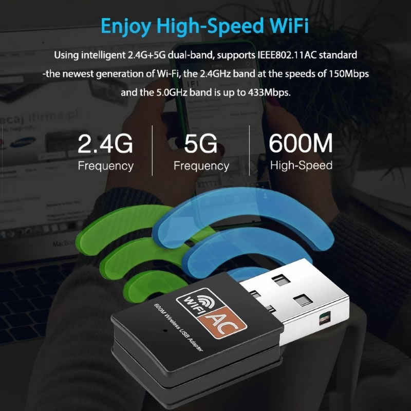 Antena Wifi Doble Banda 600 Mbps 24g 5g