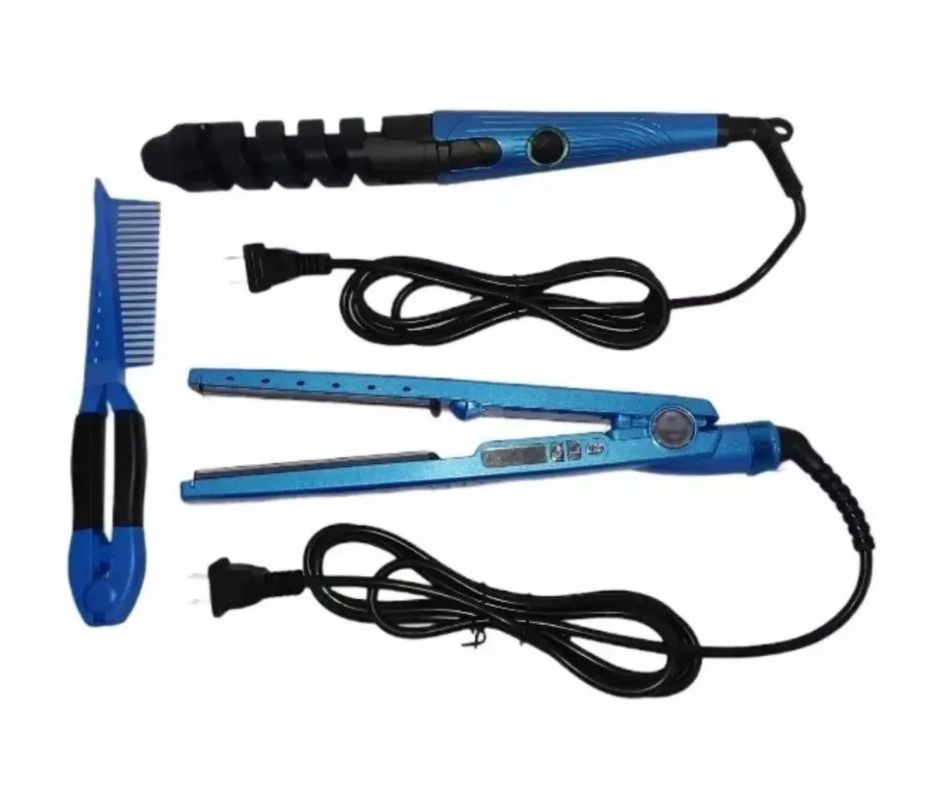 Combo Nano Titanium Plancha, Peine Y Rizadora