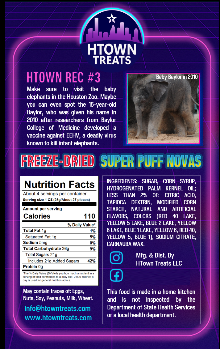 Freeze-Dried Super Puff Novas