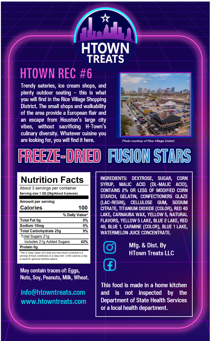 Freeze-Dried Fusion Stars