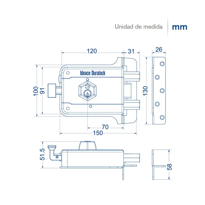 Cerradura Sobreponer Duralock 