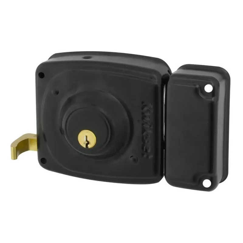 Cerradura Puerta Principal  Negra Mate BLINDADA de 50 mm Kiwkset