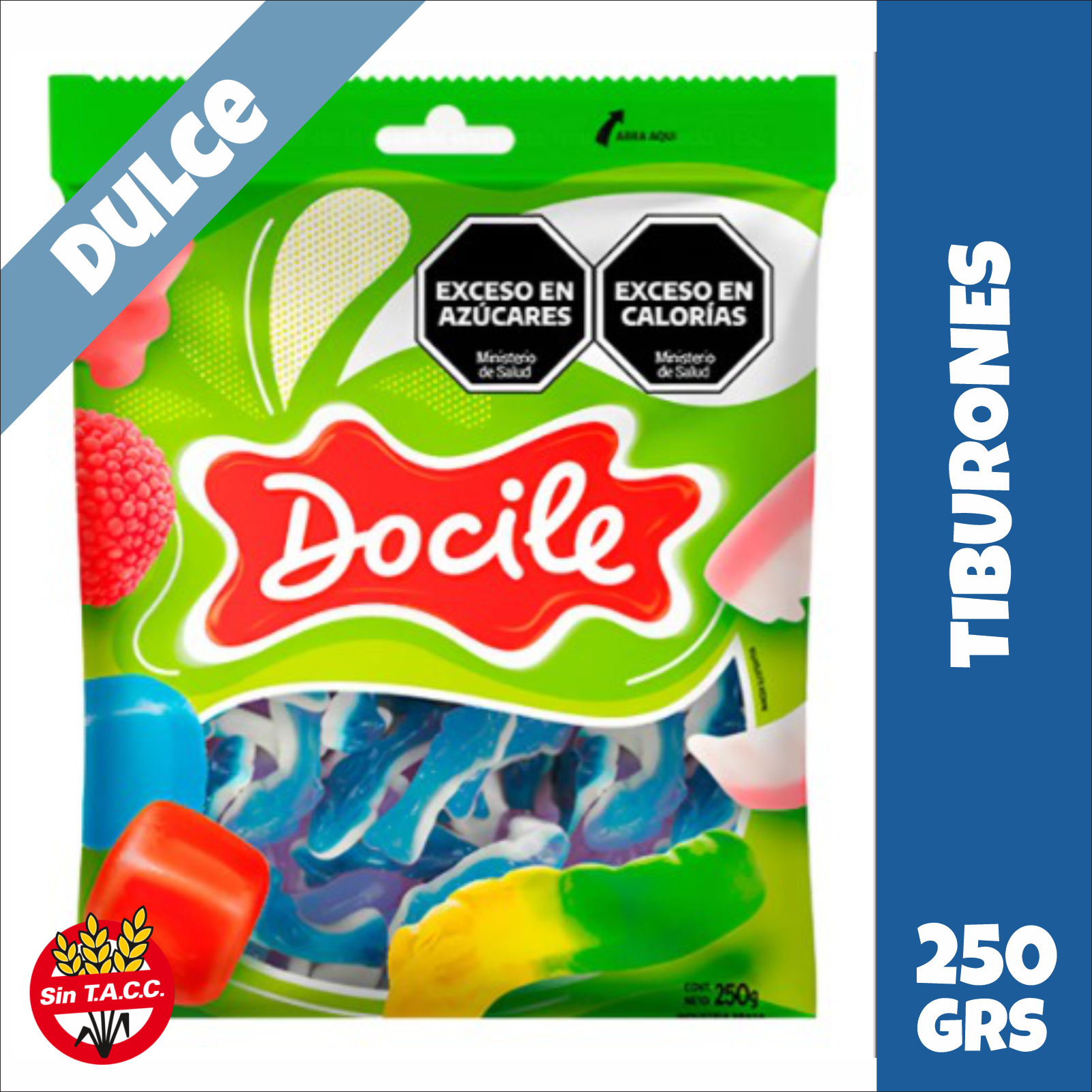 Tiburones Brillo Bicolor Docile