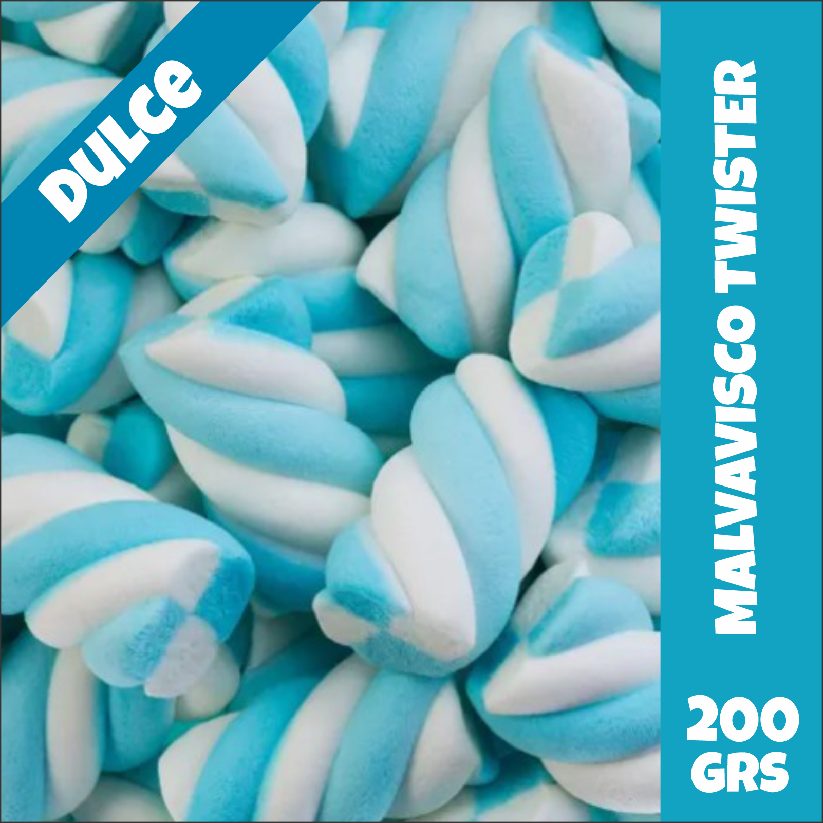 Malvaviscos Twister Celeste y Blanco Buffys