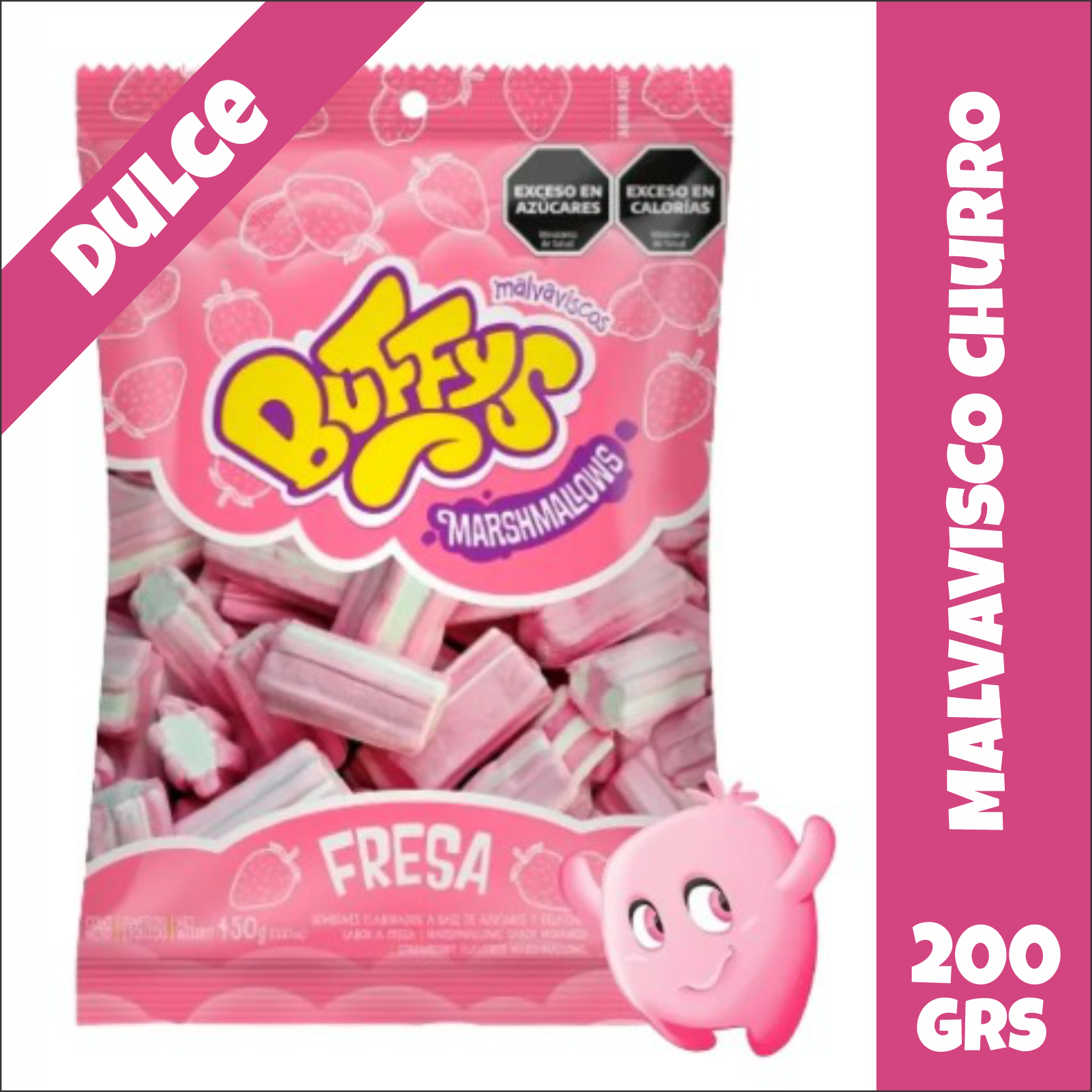 Malvaviscos Churro Rosa y Blanco Buffys