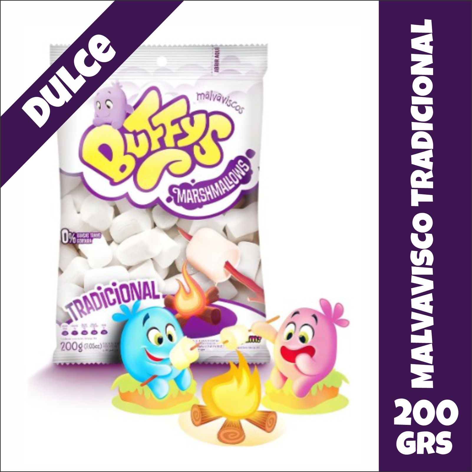 Malvaviscos Tradicional Blanco Buffys