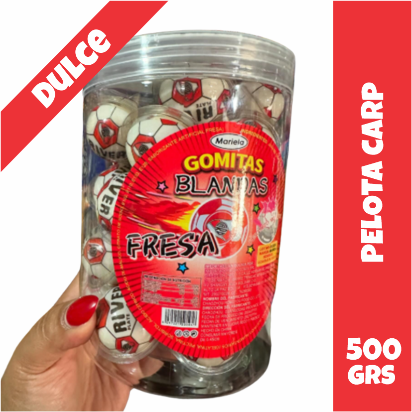 Gomita rellena Pelota CARP (sabor fresa) Dulce Importada