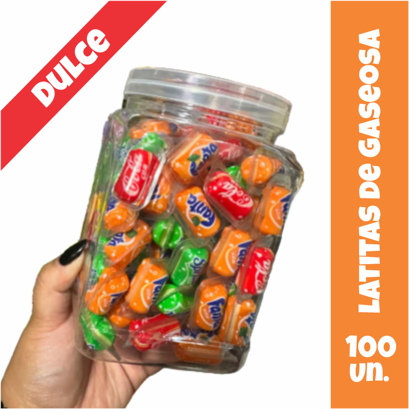 Gomita dulce Importada con forma a latita de gaseosas.