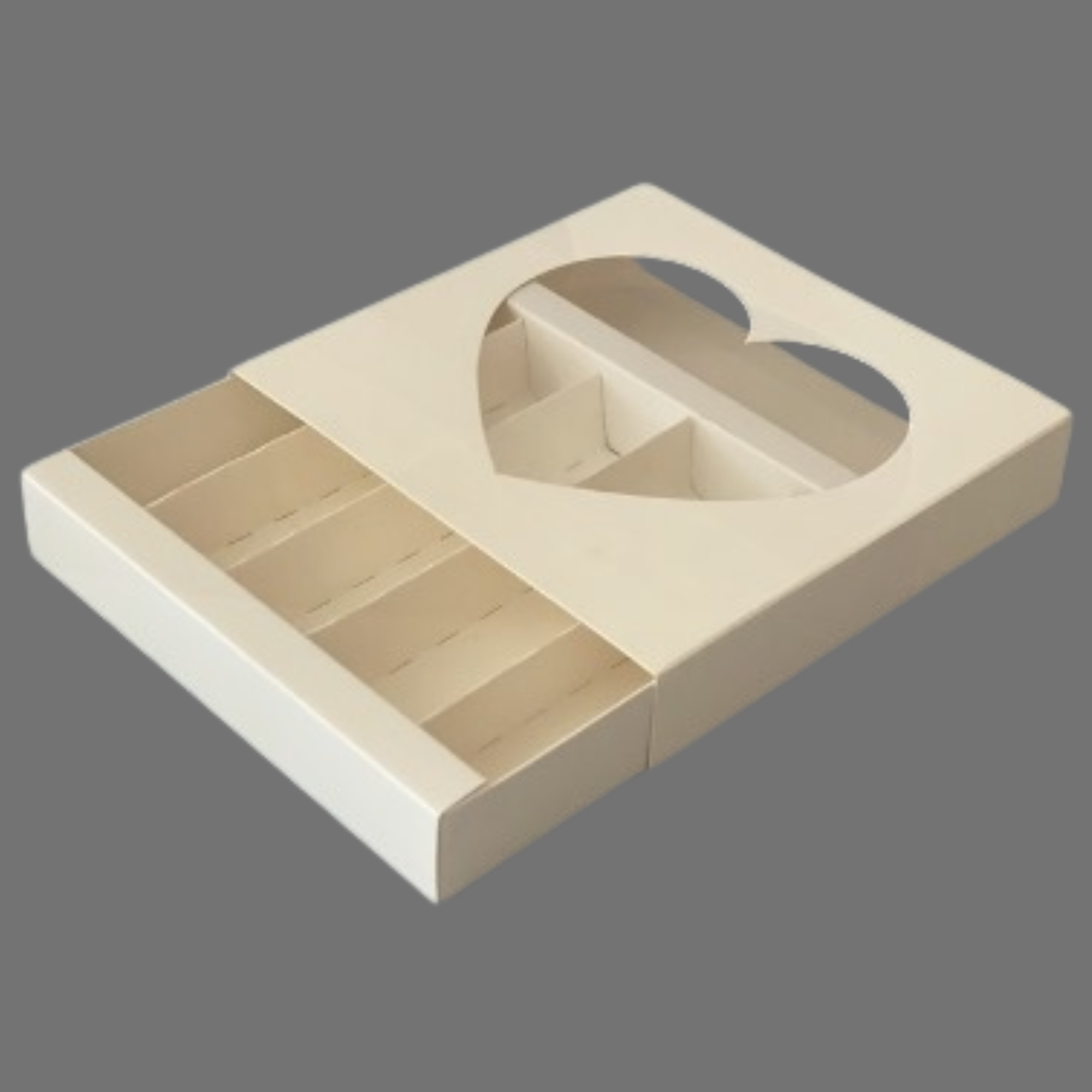 PACK X 2U / CAJONERA SIMPLE CON VISOR CORAZON + DIVISIONES(17x17x3 cm)