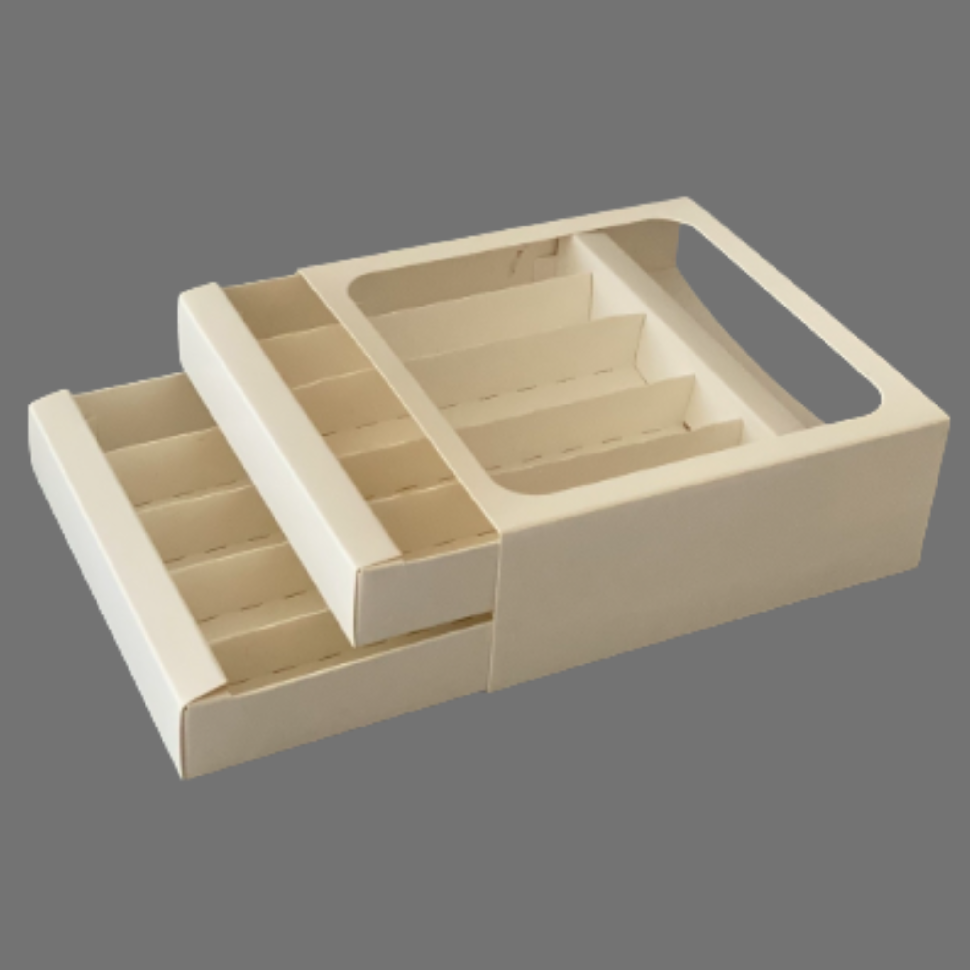 PACK X 2U / CAJONERA DOBLE CON VISOR CUADRADO y DIVISIONES (17x17x6.5 cm)