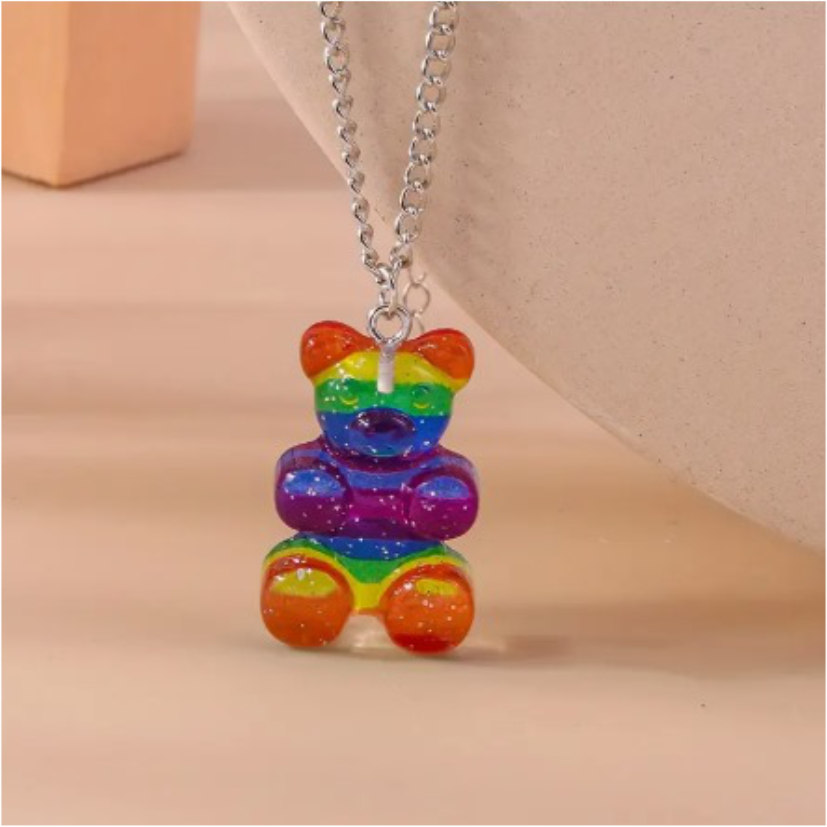 Collar con Dije de Osito de Goma - Multicolor