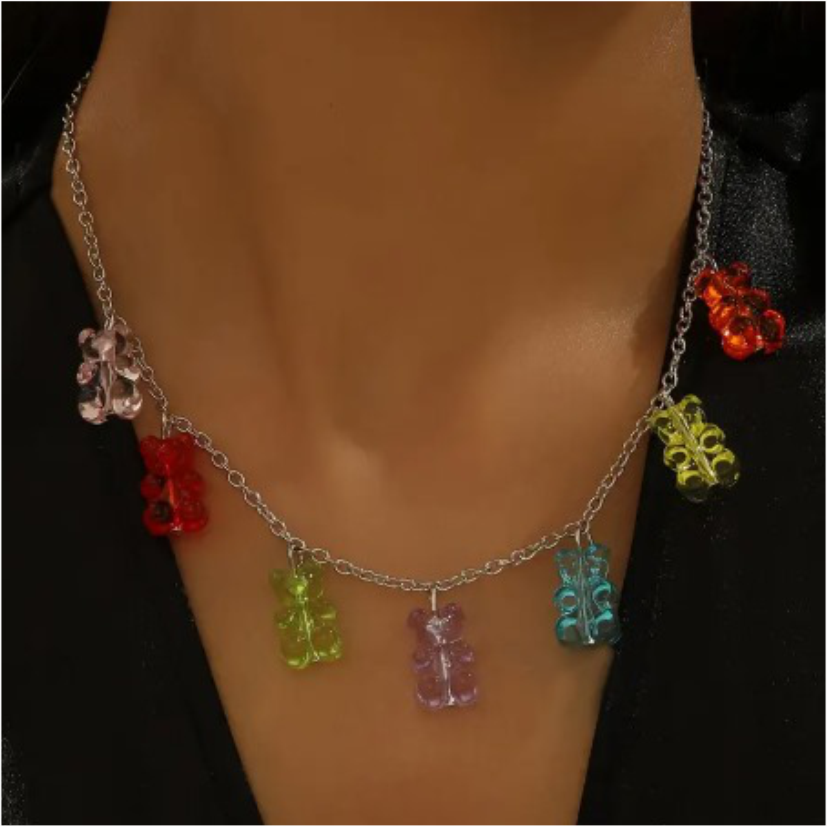 Collar Multidije de Ositos de Goma - Arcoíris