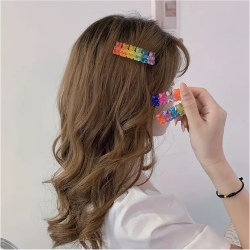 Hebilla / Broche para Pelo de Ositos Arcoíris