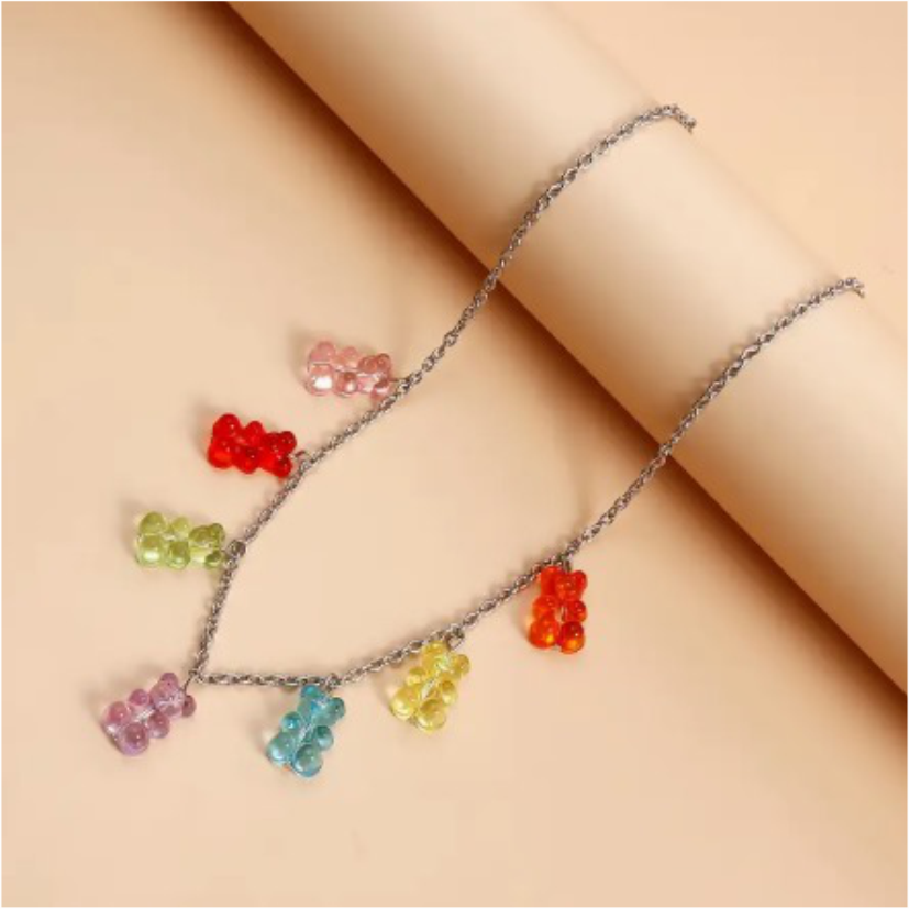 Collar Multidije de Ositos de Goma - Arcoíris