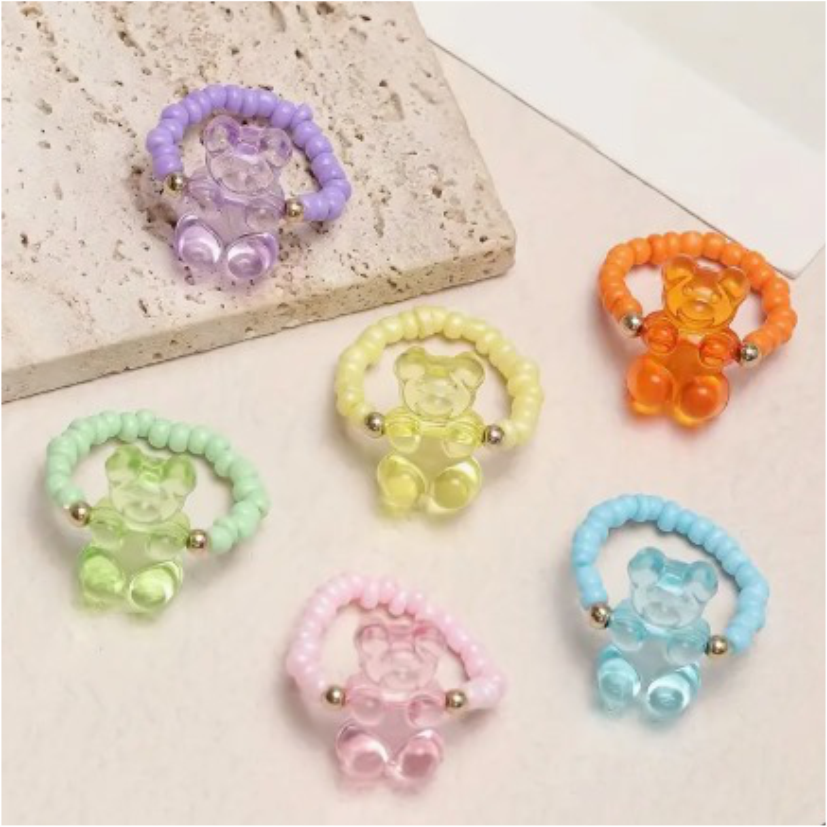 Anillos Elásticos de Ositos de Goma - Colores Surtidos