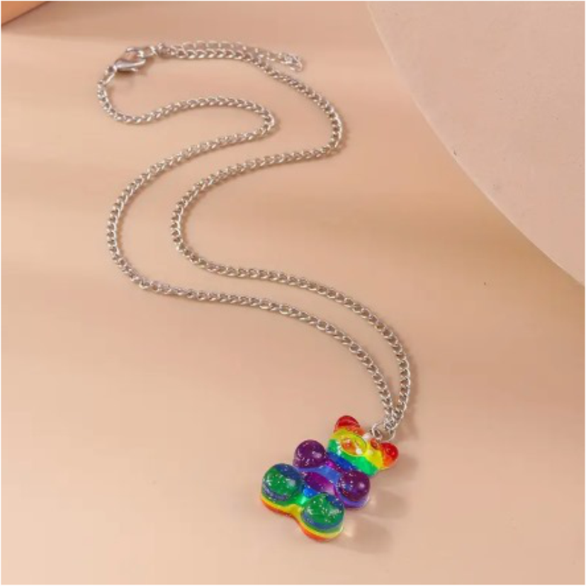 Collar con Dije de Osito de Goma - Multicolor