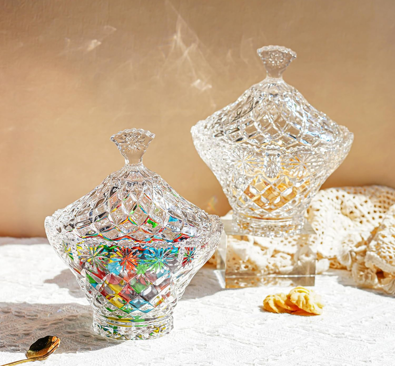 VELA EN ENVASE DE CRISTAL TIPO BOMBONERA de 20 OZ