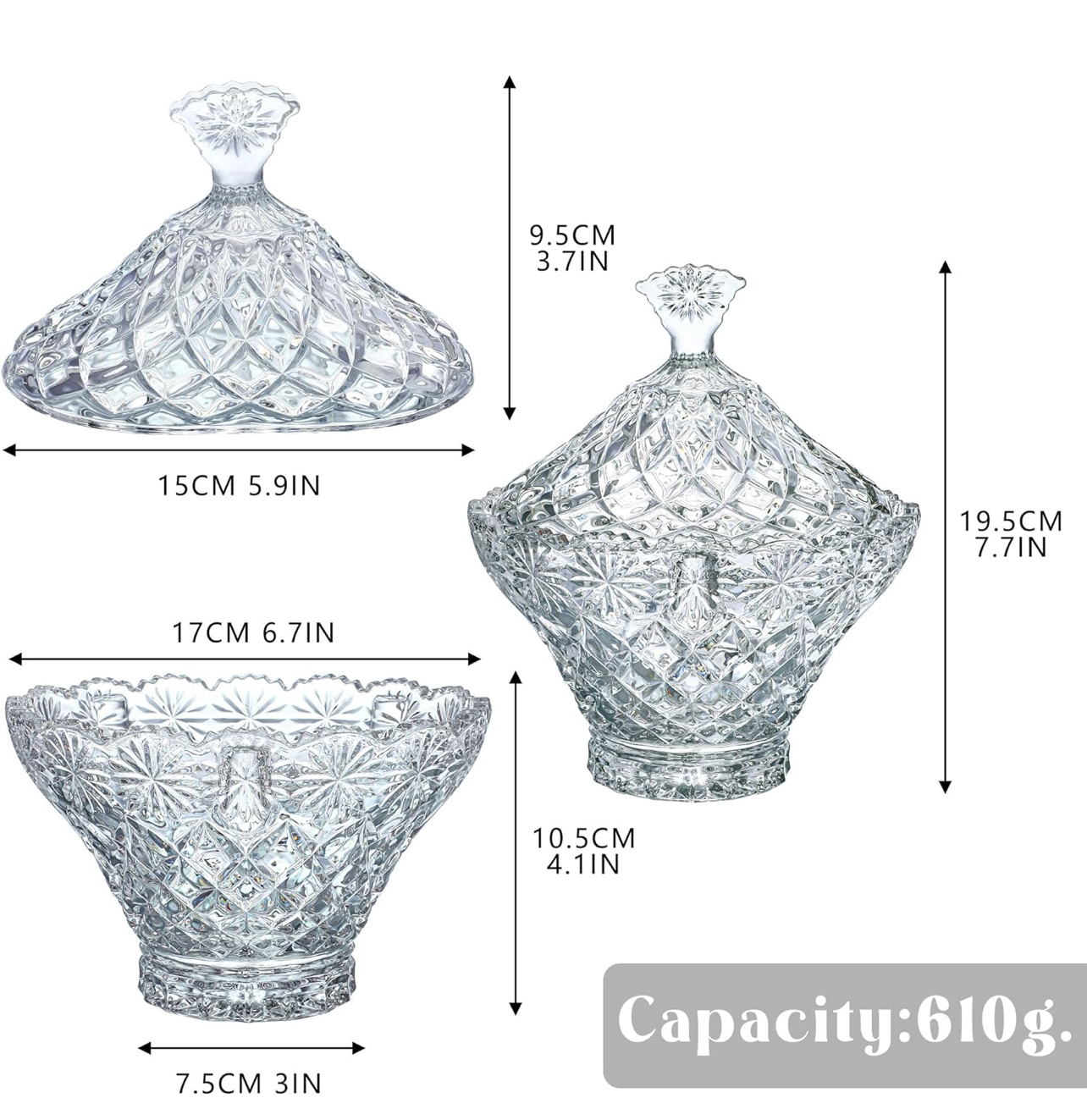 VELA EN ENVASE DE CRISTAL TIPO BOMBONERA de 20 OZ