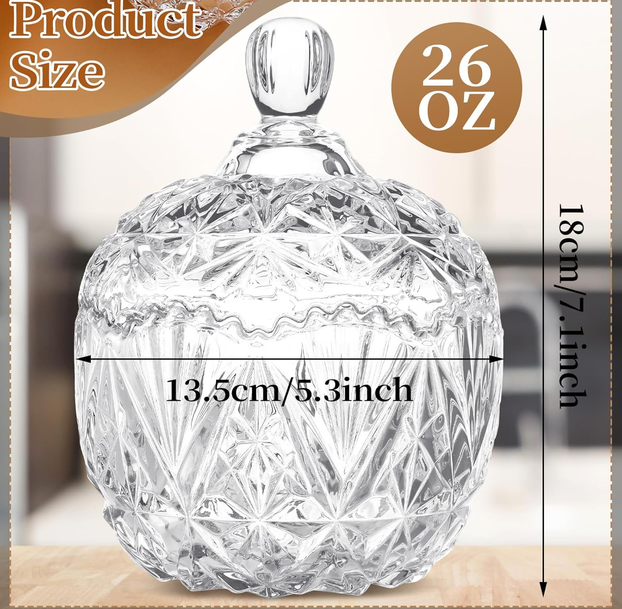 VELA EN ENVASE DE CRISTAL TIPO BOMBONERA de 20 OZ