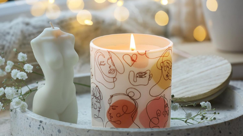 VELA DE 22 - 24  OZ EN ENVASE DE CRISTAL TIPO MINIMALISTA